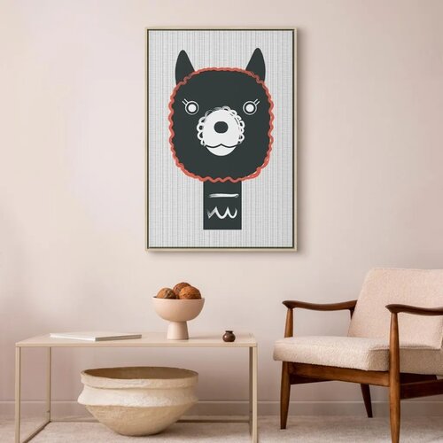  Slika - Decorative Alpaca (1 Part) Vertical 60x90 U prirodnom drvenom okviru Slike