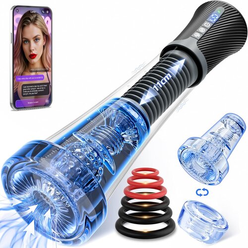SuperLove 4in1 Powerful Vibrating Penis Pump Masturbator with App Slike