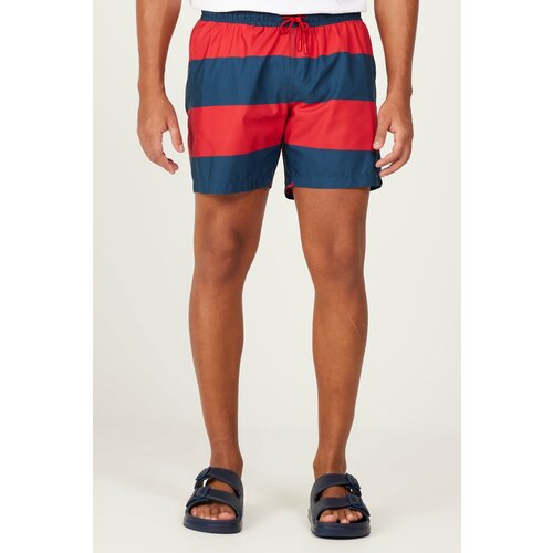 AC&Co / Altınyıldız Classics Men's Red-Navy Blue Standard Fit Casual Patterned Swimwear Marine Shorts. Slike