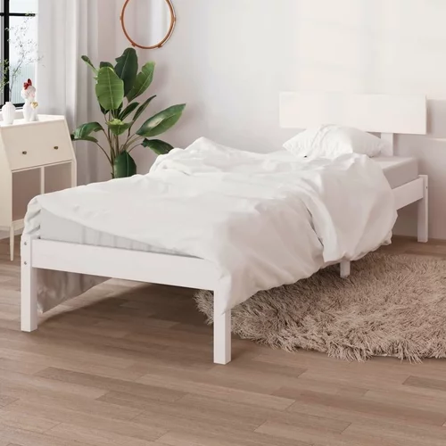  Okvir za krevet od borovine bijeli 75 x 190 cm UK jednokrevetni
