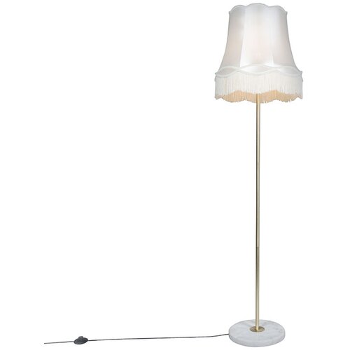 QAZQA Retro talna svetilka medenina s kremo Granny 45 cm - Kaso Slike