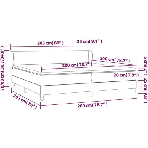  S oprugama i madracem crni 200x200 cm od umjetne kože Slike
