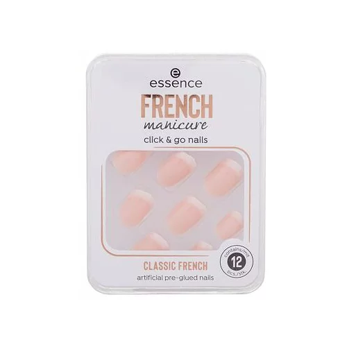 Essence French Manicure Click & Go Nails samoljepljivi nokti u francuskom stilu 12 kom nijansa 01 Classic French za žene