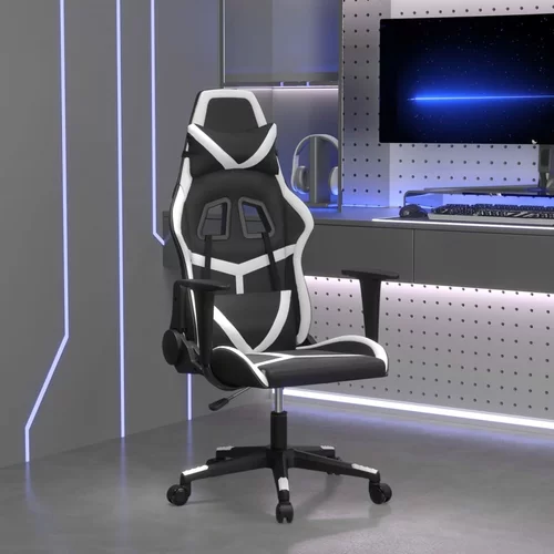  Igraća stolica od umjetne kože crno-bijela