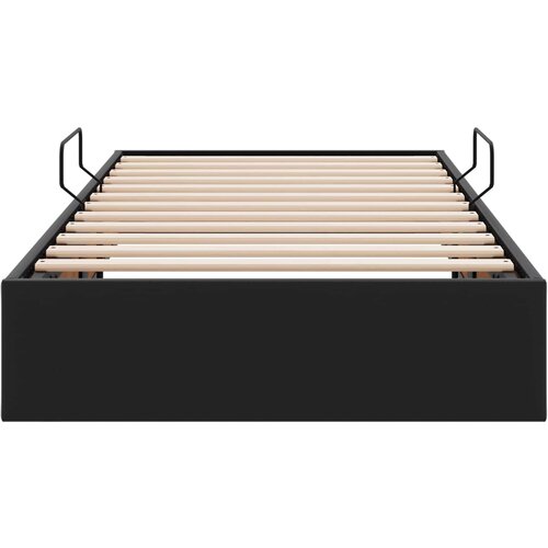  Otomanski krevet s pohranom Crna 90 x 190 cm Lažna koža Slike
