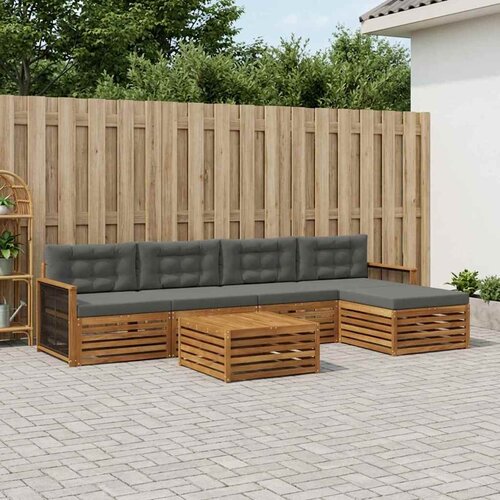  Set vanjskih sofa 6 kom. Prirodna i antracit Cijene