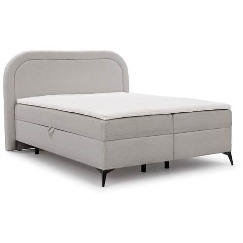 Ropez Svijetlo sivi boxspring krevet s prostorom za odlaganje 140x200 cm Ornes &ndash; Cijene
