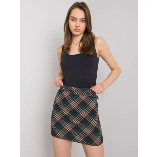 Fashion Hunters Black and green checked pencil skirt