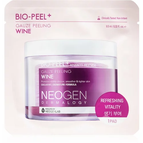 NEOGEN Dermalogy Bio-Peel+ Gauze Peeling Wine blazinice za piling lica za zaglađivanje kože lica i smanjenje pora 8 kom