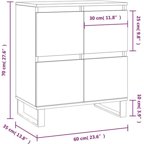 VidaXL Komoda sivog hrasta sonome 60x35x70 cm od konstruiranog drva Slike