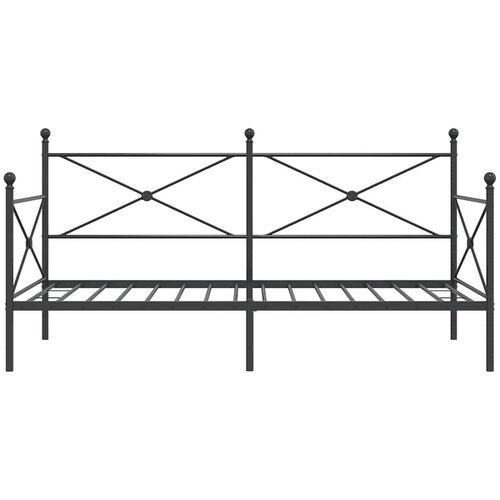 VidaXL Dnevni krevet bez madraca crni 100x200 cm čelik Slike