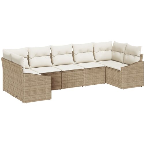 vidaXL vrtni kavč set Set 7 Bež Ratan Vrtni kavč Pravokoten Sodobna, (22064819) Cene