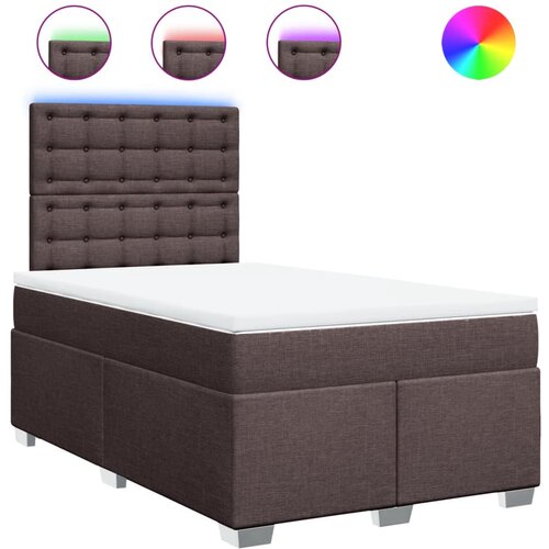 VidaXL Box spring postelja z vzmetnico temno rjava 120x190 cm blago, (21321416) Slike