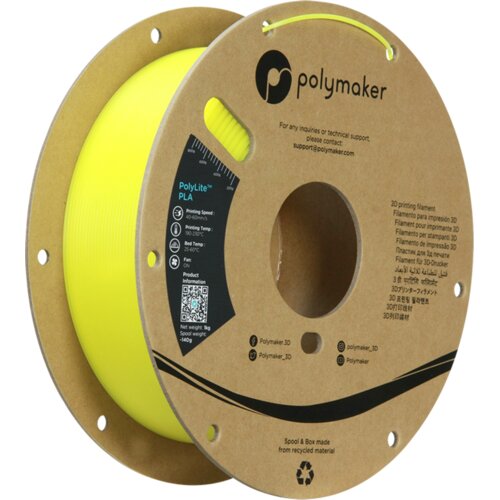 Polymaker PolyLite Luminous PLA Yellow Cene