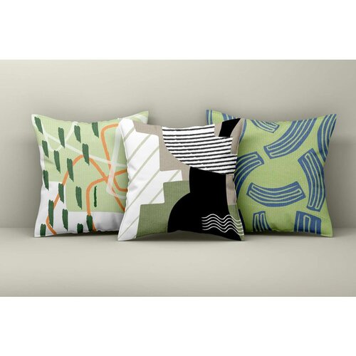 WALLXPERT Asr_plw25 - 18 multicolor cushion cover set (3 pieces) Cene