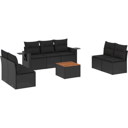  8-dijelni set vrtnih sofa s jastucima bež od poliratana Slike
