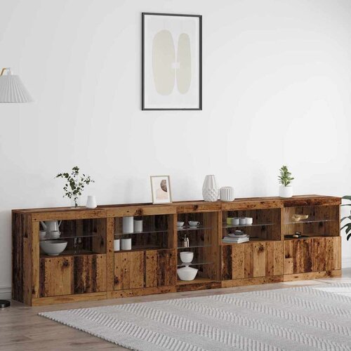  LED komoda Staro drvo 283 x 37 x 67 cm Konstruirano drvo Cene