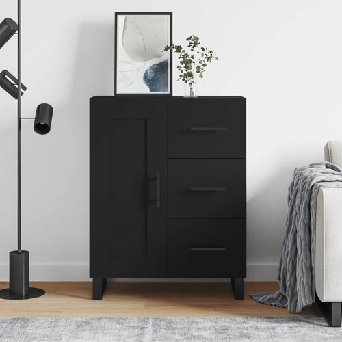 VidaXL Komoda črna 69,5x34x90 cm inženirski les Slike