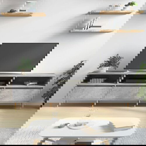 The Living Store TV omarica betonsko siva 150x30x44,5 cm inženirski les - TV Omarica, (21429806) Slike
