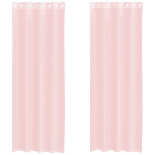 vidaXL Voile zavese z vponkami 2 kosa svetlo roza 140x260 cm, (21827141) Cene