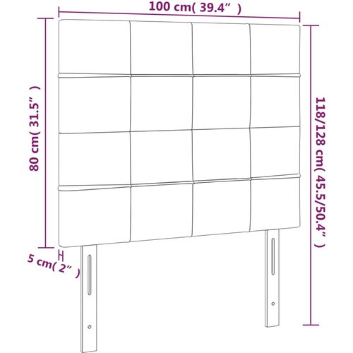  LED uzglavlje svjetlosivo 100x5x118/128 cm bar&amp;scaron;unasto Slike