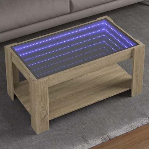  Stolić za kavu LED boja hrasta 93x53x45 cm konstruirano drvo Cijene