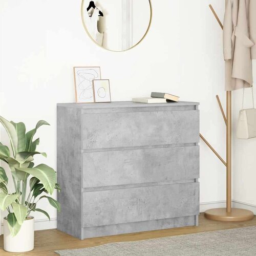  Komoda siva boja betona 80x35x76 cm od konstruiranog drva Slike