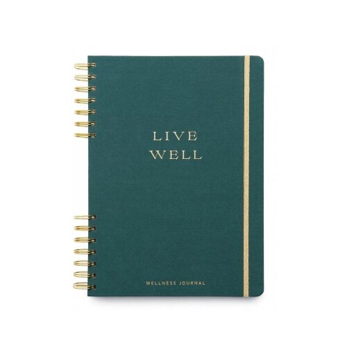 Kikkerland Agenda Guided wellness Journal live well, Zelena Cene