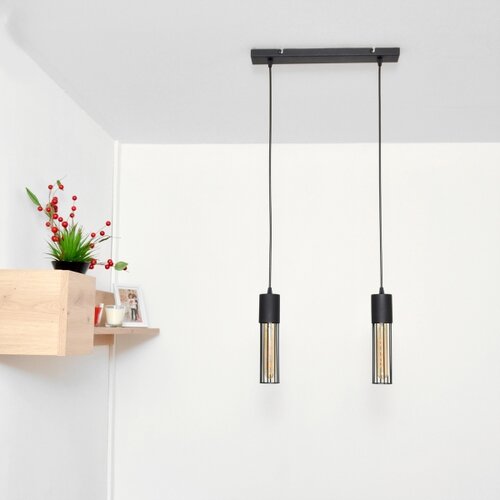  Visilica na sajli MELODY 2xE27/15W/230V crna Slike