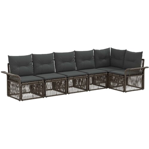 vidaXL Vrtna sedežna garnitura 6 pcs Siva poli ratan, (5000269597) Cene