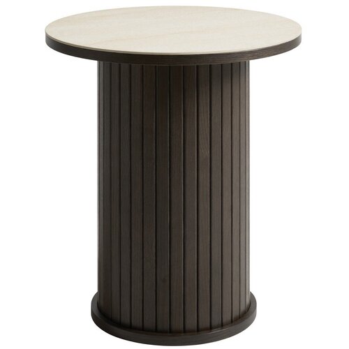 Unique Furniture Okrogla stranska mizica s keramično plo&amp;scaron;čo &amp;oslash; 50 cm Enna &amp;ndash; Slike