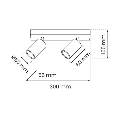  SPOT svetiljka HUDSON 2xGU10/8W/230V crna Slike