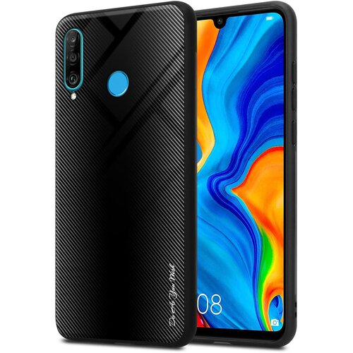 Cadorabo Ohi&scaron;je, združljiv s Huawei - Stripe Optics v Opal Black - Za&scaron;čitni pokrov iz silikona TPU in hrbta iz kaljenega stekla, (20577340) Cene