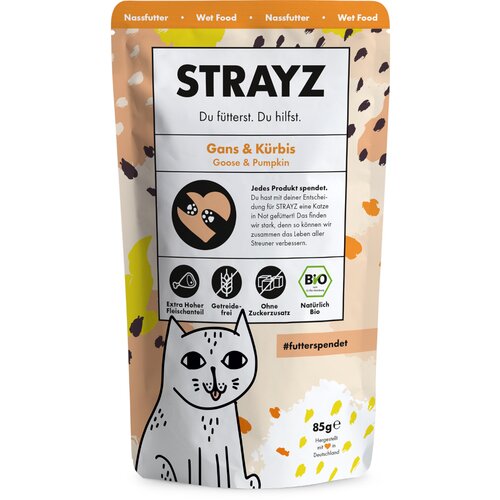  STRAYZ BIO Pouch 6 x 85 g - Bio gu&scaron;četina i bio bundeva Cijene