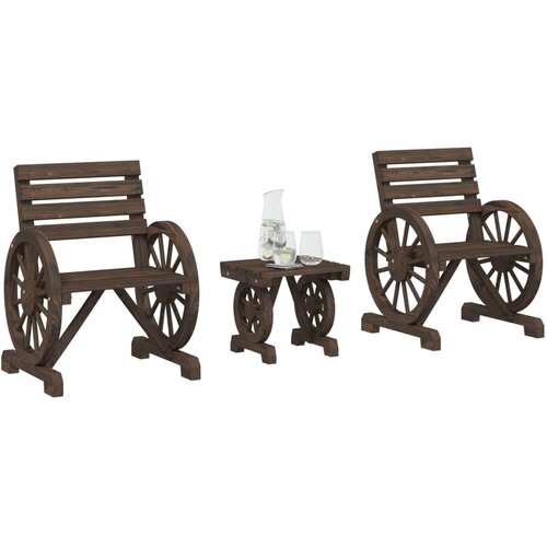  The Living Store Vrtna sedežna garnitura 3-delna trden les jelke - Vrtna Garnitura, (21451639) Cene