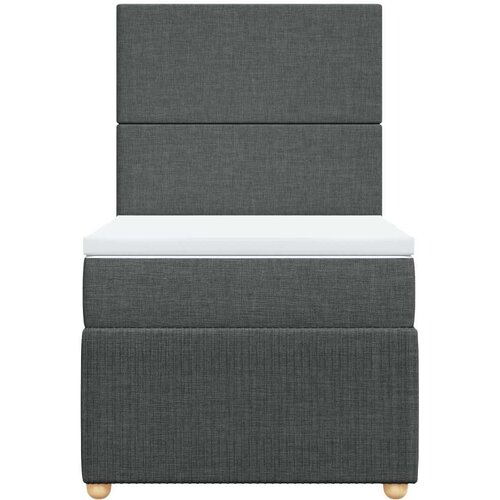 VidaXL Krevet s oprugama i madracem tamnosivi 90 x 190 cm od tkanine Slike