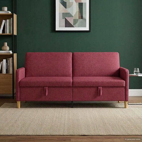 SOFA s pohranom Vinska crvena 192 x 78 x 87 cm Poliester Cijene
