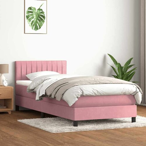 Box spring krevet s madracem ružičasti 80 x 220 cm bar&amp;scaron;unasti Slike