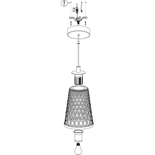 Eglo 43252 - visilica na sajli claverdon 1xE27/40W/230V, prečnik 180 mm Slike