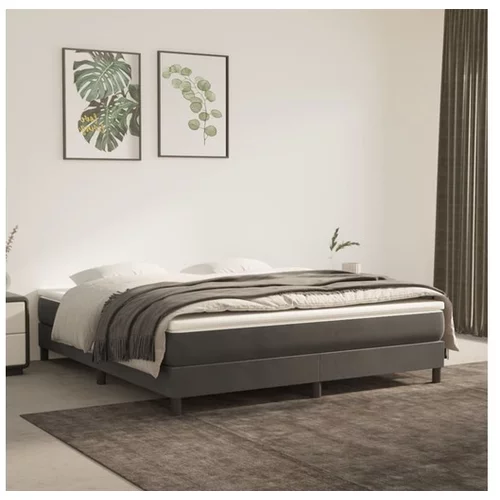  Box spring posteljni okvir temno siv 160x200 cm žamet