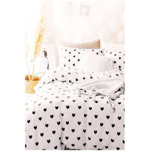 Mila Home Bijela posteljina za krevet za jednu osobu/za produženi krevet od renforce pamuka s uključenom plahtom/3-dijelna 160x220 cm Mini Hearts &amp;ndash; Slike