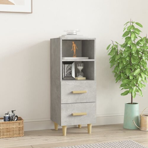 The Living Store Komoda betonsko siva 34,5x34x90 cm konstruiran les - Komoda, (21663242) Slike
