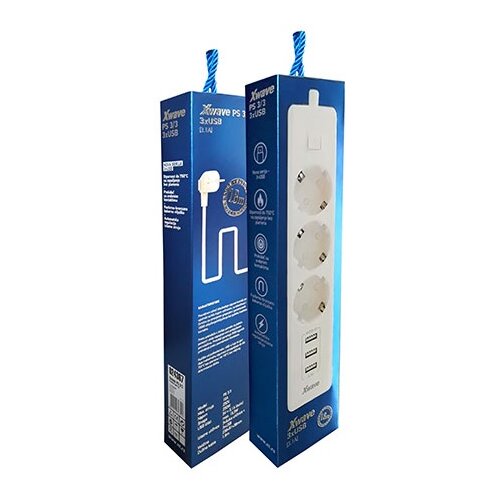 X Wave kablovi produžni sa 3 UTICNICE/3 USB dužina 1.8M + prekidač Slike