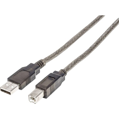 Manhattan USB kabel USB 2.0 USB-A vtič\, USB-B vtič 15.00 m črna okrogel\, z LED diodo 152389, (20416579) Cene