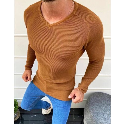 DStreet Men&amp;#039;s sweater, slipped over the head, camel WX1644 Slike