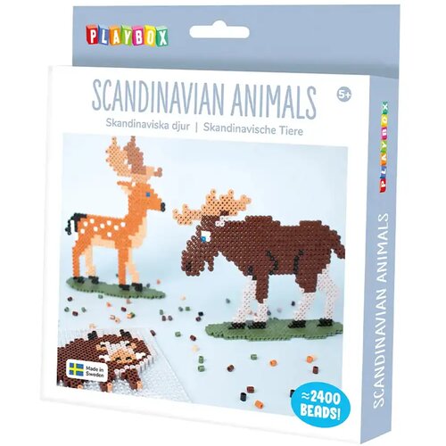 Playbox 5 mm MIDI perle za peglanje, set od 2400 komada - &amp;Scaron;umske životinje Slike