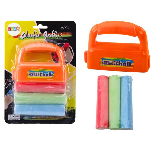  Set of Chalks with Handles Thick Sidewalk Chalk Orange 3 Pcs Cene