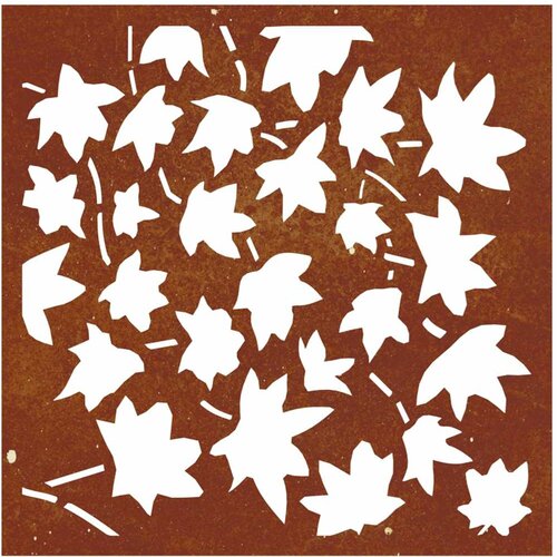 Vrtni zidni ukras 55x55 cm čelik CORTEN uzorak javorovog li&amp;scaron;ća Slike