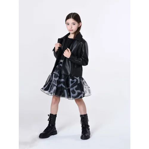 Karl Lagerfeld Kids Vsakodnevna obleka Z12261 S Črna Regular Fit