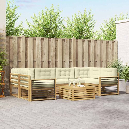  Set vanjskih sofa 7 kom. Bijela i krem Poliester Cijene